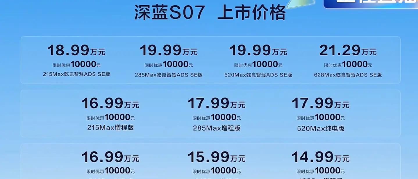 深蓝S07正式亮相，华为乾崑智驾 3C充电新技术提升体验