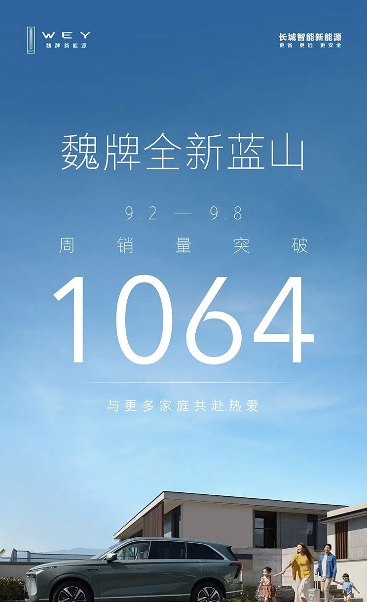 魏牌蓝山新款热销，周销量破万辆！