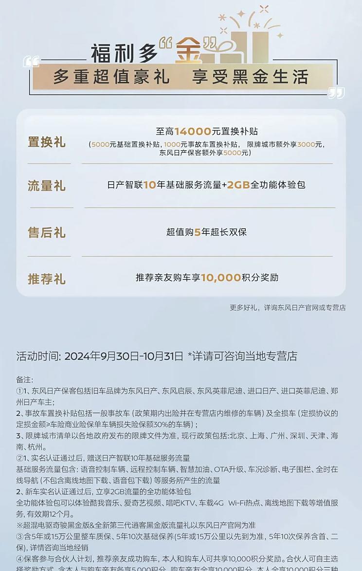 东风日产黑金版限时特惠！最高1.4万置换补贴，抢购才能享受！