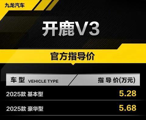 新车发布：九龙开鹿V3微型车正式登场，5.28万元起售，续航长达200公里