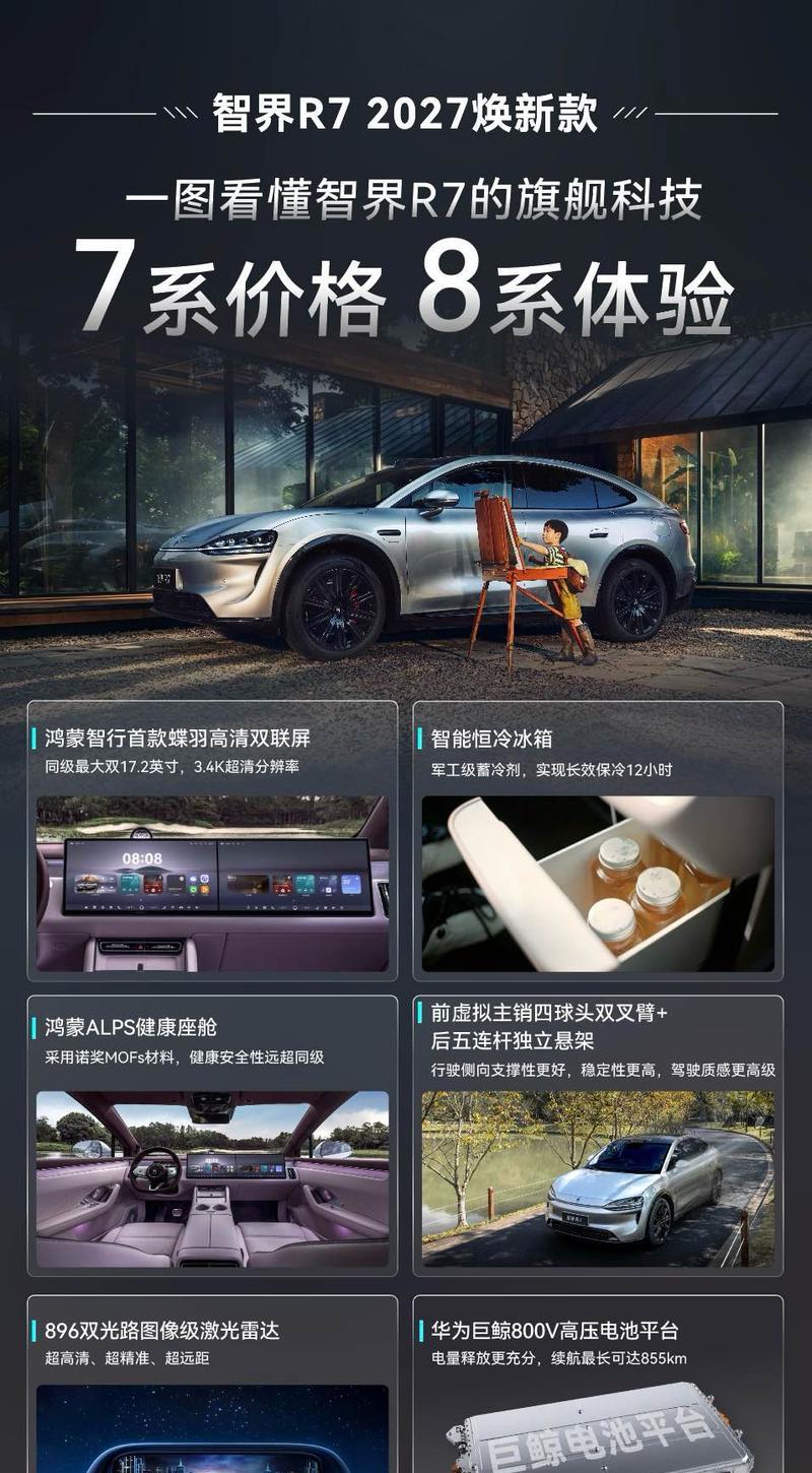 智界R7焕新款配置揭晓，9月预订开启